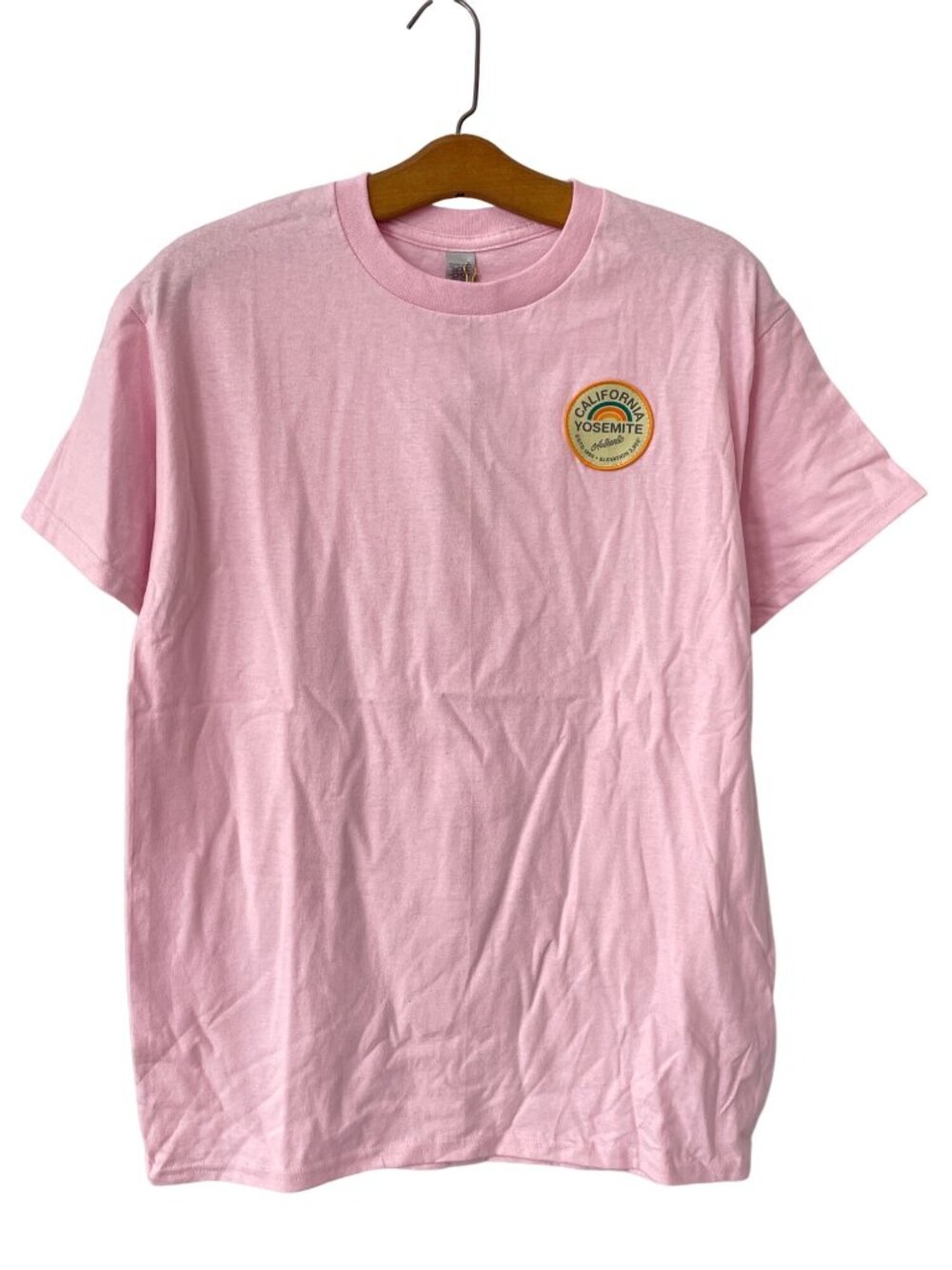 Good Land Supply Co. T Shirt Medium Yosemite California Patch Pink Cotton NEW
